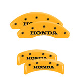 MGP Caliper Covers 20130SHONYL Set of 4: Yellow finish, Black Honda