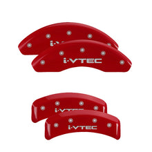 Load image into Gallery viewer, MGP Caliper Covers 20130SIVTRD Set of 4: Red finish, Silver i-Vtec