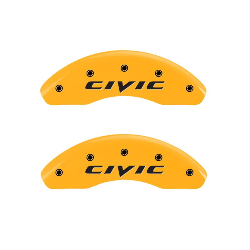 MGP Caliper Covers 20143FCIVYL Front Set of 2: Yellow finish, Black Honda Civic (2015)