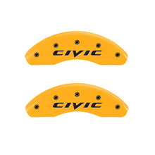 Load image into Gallery viewer, MGP Caliper Covers 20143FCIVYL Front Set of 2: Yellow finish, Black Honda Civic (2015)