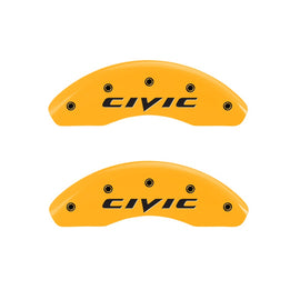 MGP Caliper Covers 20143FCIVYL Front Set of 2: Yellow finish, Black Honda Civic (2015)