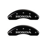 MGP Caliper Covers 20143FHONBK Front Set of 2: Black finish, Silver Honda