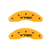 Load image into Gallery viewer, MGP Caliper Covers 20143FVTCYL Front Set of 2: Yellow finish, Black VTEC
