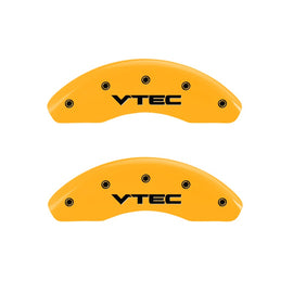 MGP Caliper Covers 20143FVTCYL Front Set of 2: Yellow finish, Black VTEC
