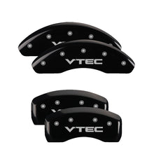 Load image into Gallery viewer, MGP Caliper Covers 20179SVTCBK Set of 4: Black finish, Silver VTEC