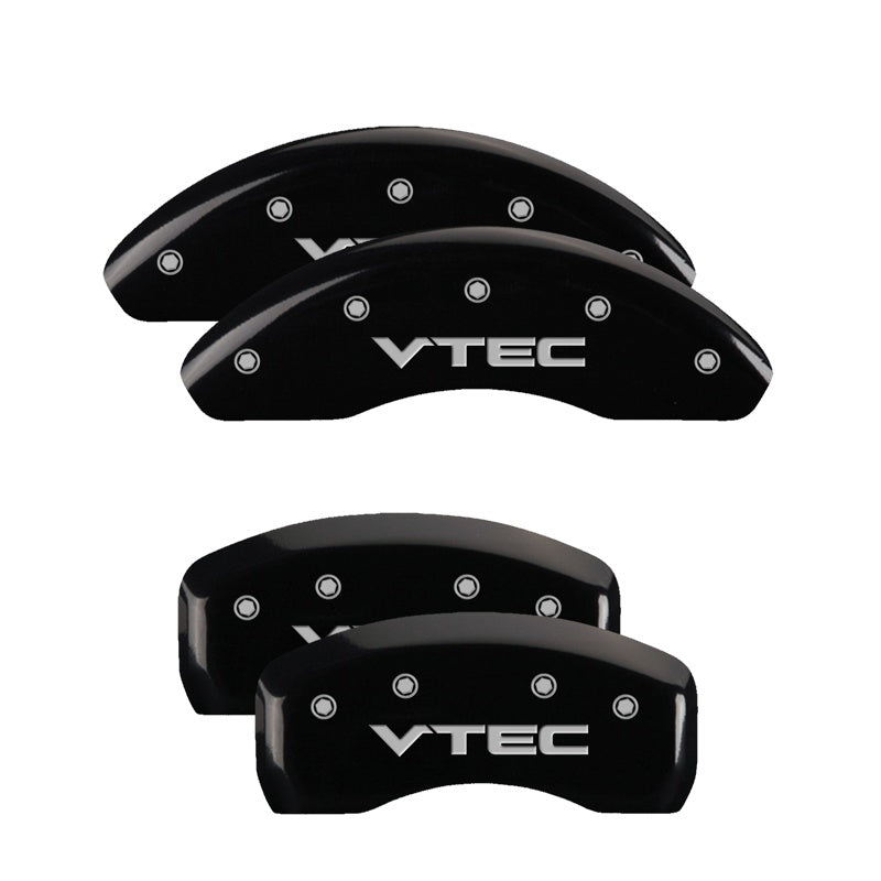 MGP Caliper Covers 20194SVTCBK Set of 4: Black finish, Silver VTEC