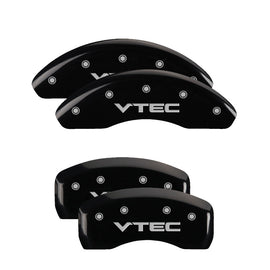 MGP Caliper Covers 20194SVTCBK Set of 4: Black finish, Silver VTEC