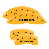 MGP Caliper Covers 20201SHONYL Set of 4: Yellow finish, Black Honda