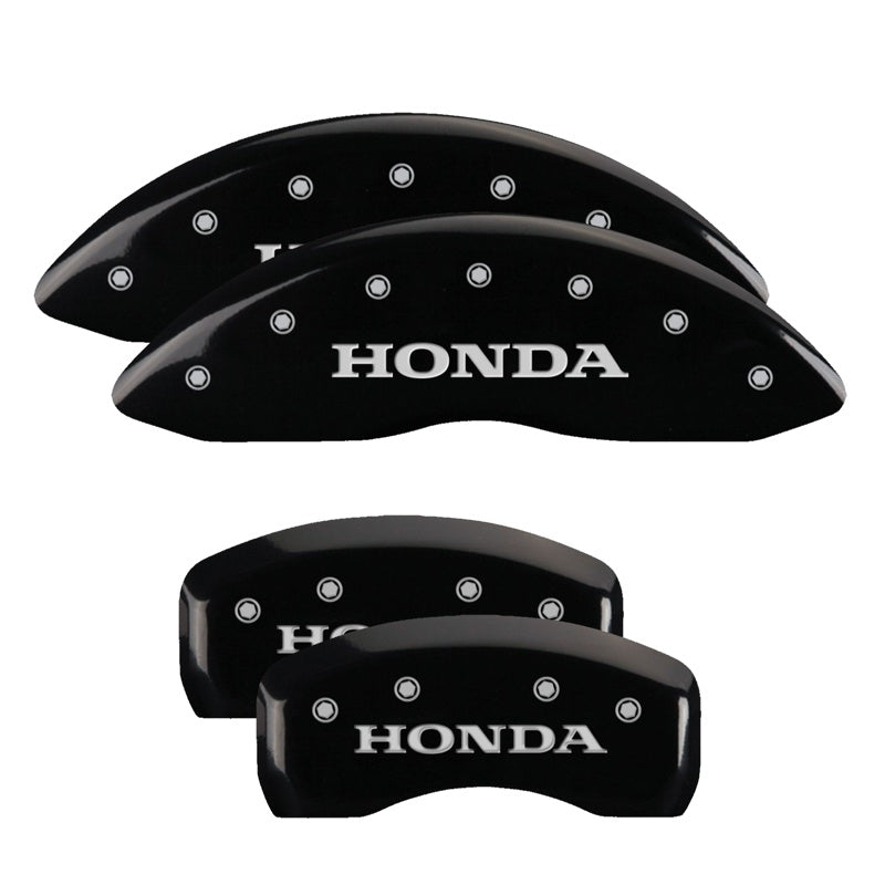 MGP Caliper Covers 20201SHONBK Set of 4: Black finish, Silver Honda