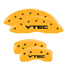 Load image into Gallery viewer, MGP Caliper Covers 20201SVTCYL Set of 4: Yellow finish, Black VTEC