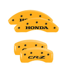 Load image into Gallery viewer, MGP Caliper Covers 20206SHCRYL Set of 4: Yellow finish, Black Honda / CR-Z