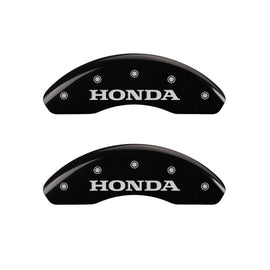 MGP Caliper Covers 20210FHONBK Front Set of 2: Black finish, Silver Honda