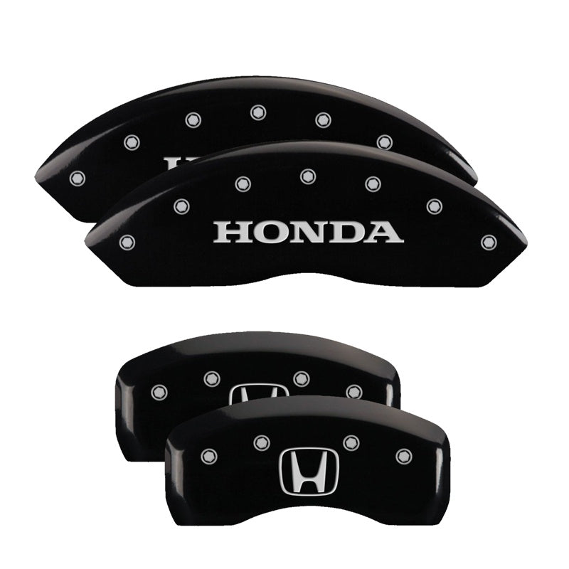 MGP Caliper Covers 20211SHOHBK Set of 4: Black finish, Silver Honda / H Logo