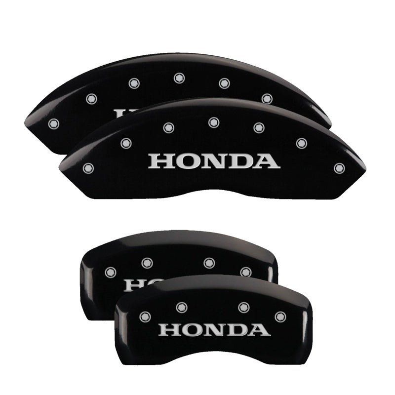 MGP Caliper Covers 20211SHONBK Set of 4: Black finish, Silver Honda