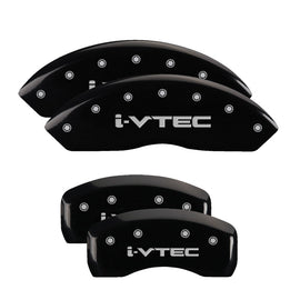 MGP Caliper Covers 20211SIVTBK Set of 4: Black finish, Silver i-Vtec