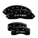 MGP Caliper Covers 20211SIVTBK Set of 4: Black finish, Silver i-Vtec