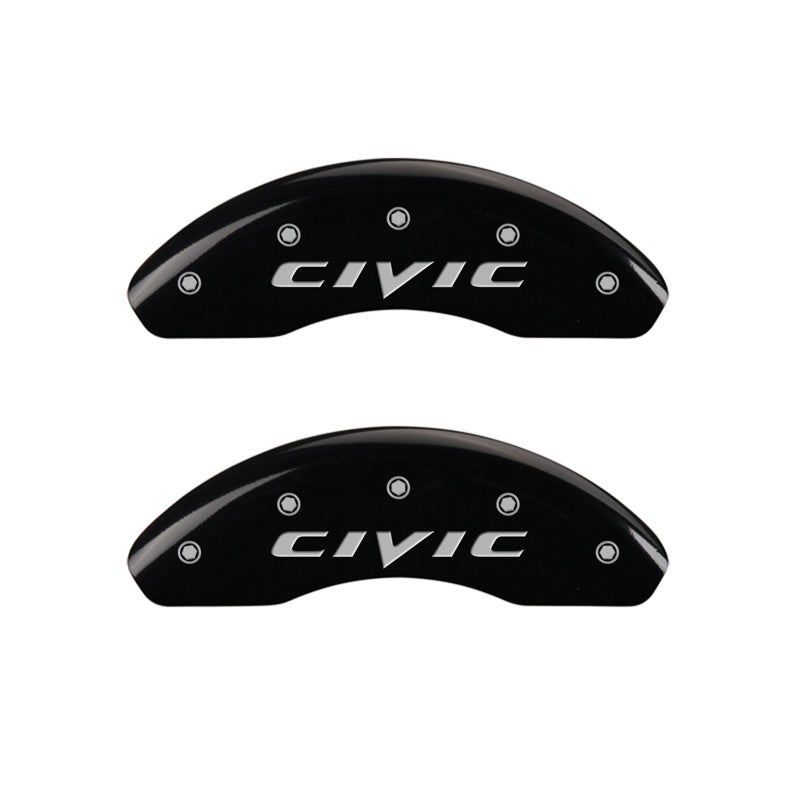 MGP Caliper Covers 20212FCIVBK Front Set of 2: Black finish, Silver Honda Civic (2015)