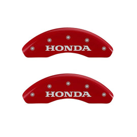 MGP Caliper Covers 20212FHONRD Front Set of 2: Red finish, Silver Honda