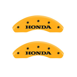 MGP Caliper Covers 20212FHONYL Front Set of 2: Yellow finish, Black Honda