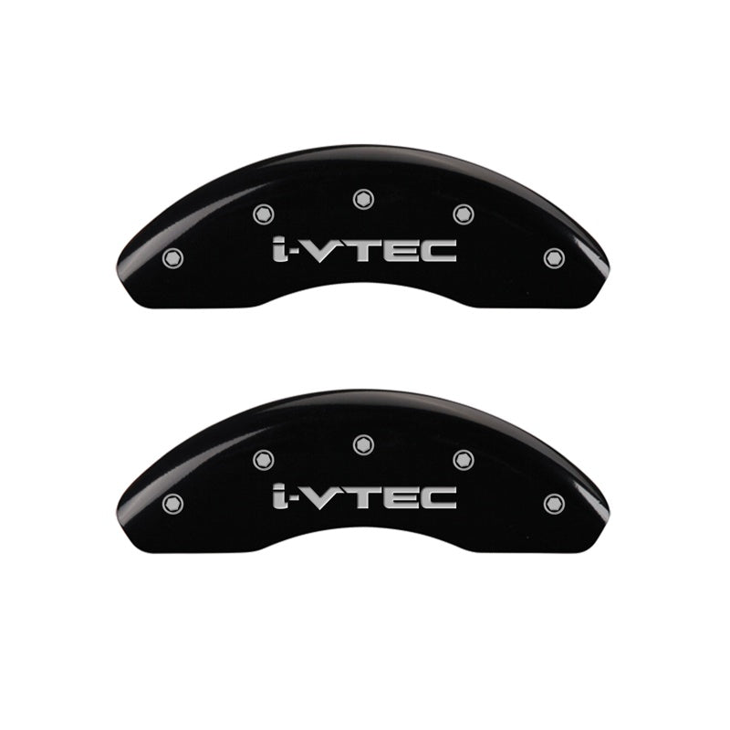 MGP Caliper Covers 20212FIVTBK Front Set of 2: Black finish, Silver i-Vtec