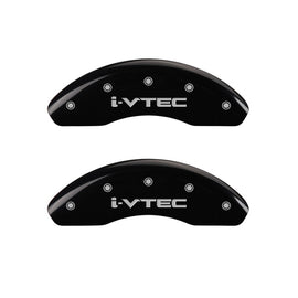 MGP Caliper Covers 20212FIVTBK Front Set of 2: Black finish, Silver i-Vtec