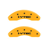 MGP Caliper Covers 20212FIVTYL Front Set of 2: Yellow finish, Black i-Vtec