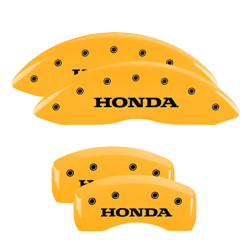 MGP Caliper Covers 20213SHONYL Set of 4: Yellow finish, Black Honda