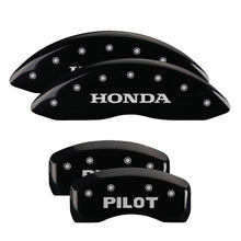 Load image into Gallery viewer, MGP Caliper Covers 20213SPLTBK Set of 4: Black finish, Silver Honda / Pilot (Pre-2015)