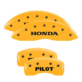 MGP Caliper Covers 20213SPLTYL Set of 4: Yellow finish, Black Honda / Pilot (Pre-2015)
