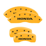 MGP Caliper Covers 20216SHONYL Set of 4: Yellow finish, Black Honda