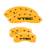 MGP Caliper Covers 20216SVTCYL Set of 4: Yellow finish, Black VTEC