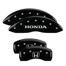 Load image into Gallery viewer, MGP Caliper Covers 20219SHOHBK Set of 4: Black finish, Silver Honda / H Logo