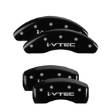 MGP Caliper Covers 20223SIVTBK Set of 4: Black finish, Silver i-Vtec