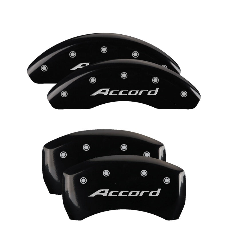 MGP Caliper Covers 20224SACCBK Set of 4: Black finish, Silver Accord