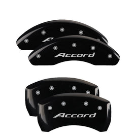 MGP Caliper Covers 20224SACCBK Set of 4: Black finish, Silver Accord