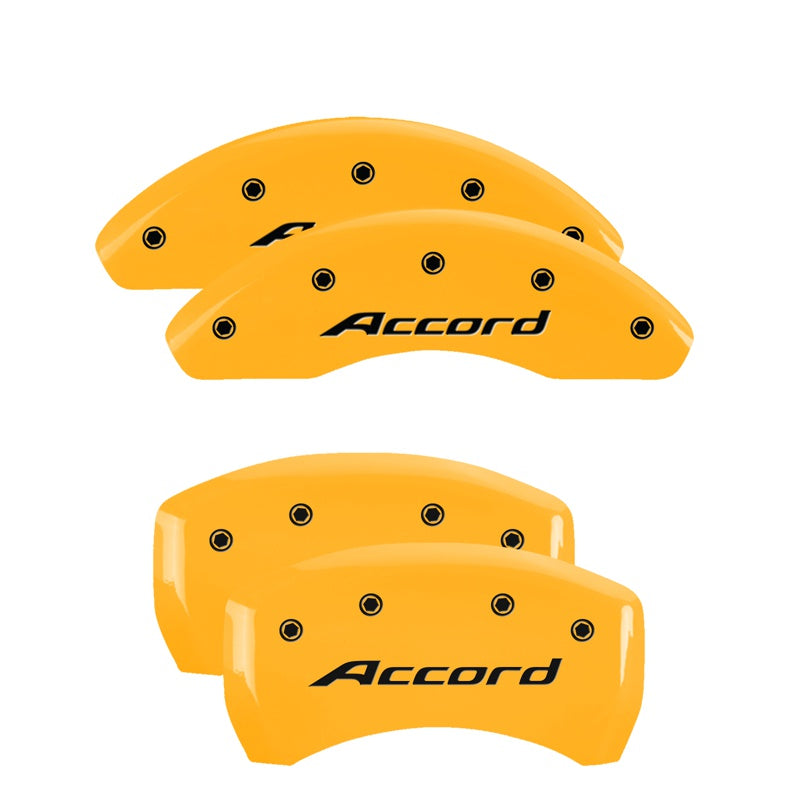 MGP Caliper Covers 20224SACCYL Set of 4: Yellow finish, Black Accord