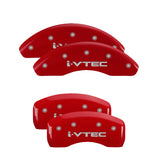 MGP Caliper Covers 20224SIVTRD Set of 4: Red finish, Silver i-Vtec