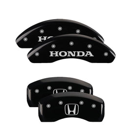 MGP Caliper Covers 20225SHOHBK Set of 4: Black finish, Silver Honda / H Logo