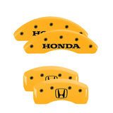 MGP Caliper Covers 20226SHOHYL Set of 4: Yellow finish, Black Honda / H Logo
