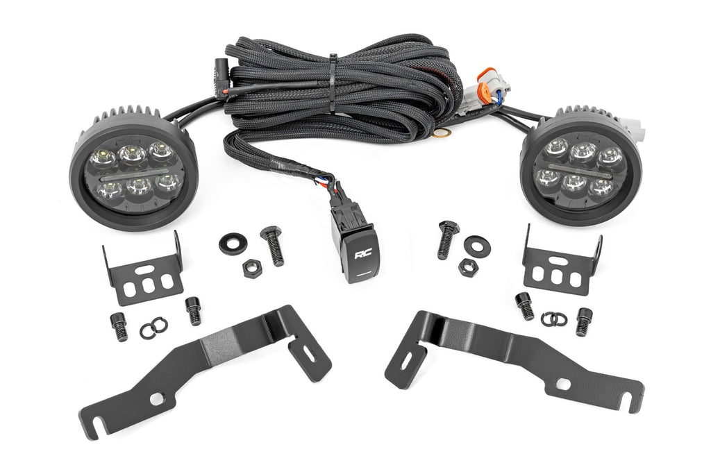 LED Light Kit | Ditch Mount | Black Series Round | 3.5 Inch | Amber DRL | Toyota Tacoma (24-26)