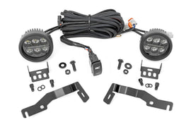 LED Light Kit | Ditch Mount | Black Series Round | 3.5 Inch | Amber DRL | Toyota Tacoma (24-26)