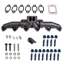Load image into Gallery viewer, Pulse Flow Exhaust Manifold Kit Fits 1994-Early 1998 5.9L Cummins 3-Pc T4 With Gaskets Premium Hardware ATS