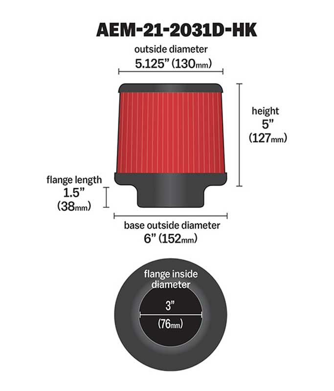 AEM Induction 21-2031D-HK AEM DryFlow Air Filter
