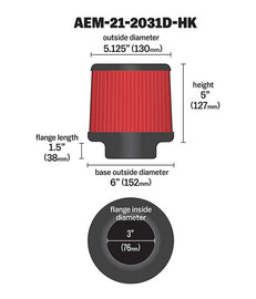 AEM Induction 21-2031D-HK AEM DryFlow Air Filter