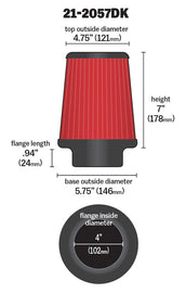 AEM Induction 21-2057DK AEM DryFlow Air Filter
