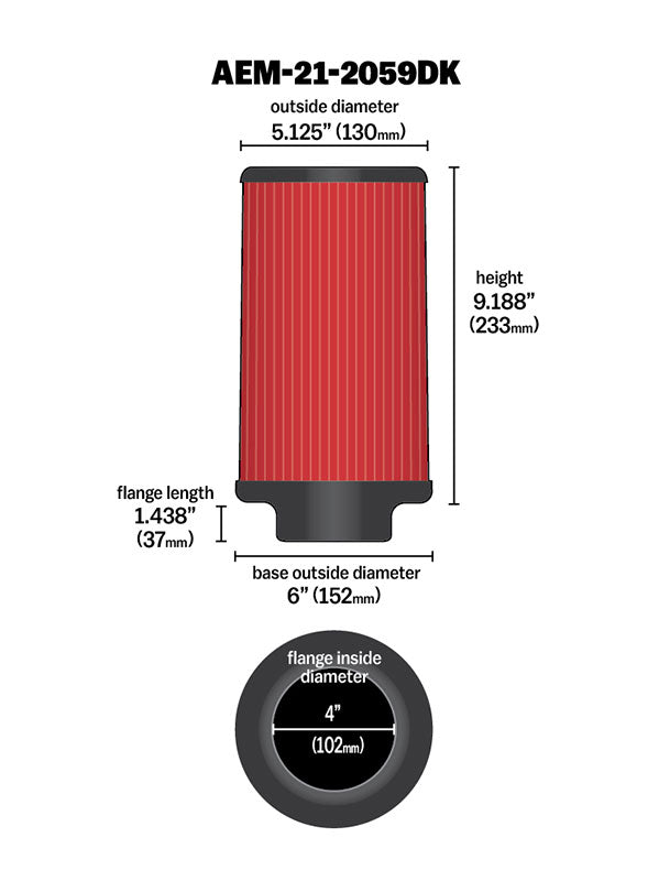 AEM Induction 21-2059DK AEM DryFlow Air Filter