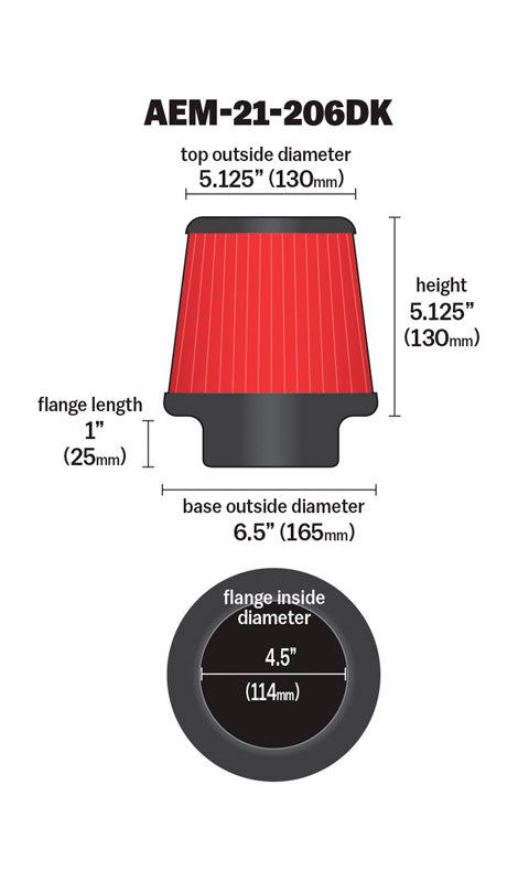 AEM Induction 21-206DK AEM DryFlow Air Filter