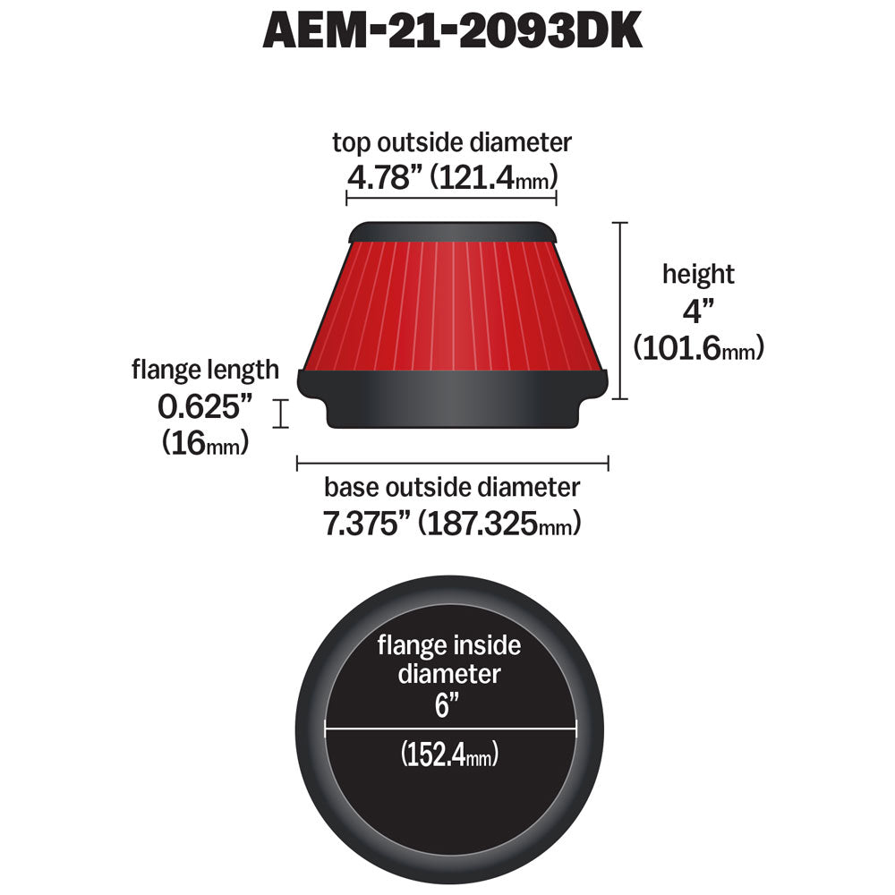 AEM Induction 21-2093DK AEM DryFlow Air Filter