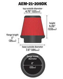 AEM Induction 21-209DK AEM DryFlow Air Filter