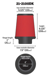 AEM Induction 21-2100DK AEM DryFlow Air Filter